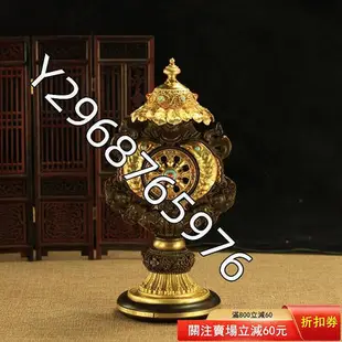 藏傳精品純銅加紫檀木底座組合八吉祥 吉祥八寶組合古典擺件【功德坊】古玩 收藏 古董