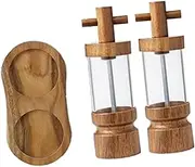 Generic 2 Pieces Manual Grinders,Pepper Mills Mills,Refillable,Automatic Pepper Shakers Seasoning Mill for Gift BBQ Restaurant Home