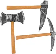 UPKOCH 3pcs Dwarf Props Cosplay Hatchet Axe Cosplay Prop Foam for Stage Dwarf Halloween Costume Halloween Gnome Accessories Costume Axe Gnome Accessories Eva