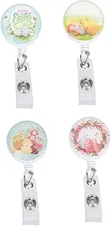 GANAZONO 4Pcs Retractable Badge Reels Wear Resistant Portable Badge Holders for Id Cards Name Tags and Keys Mixed Color for Nurses Security Staff and Trade Shows