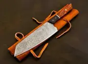 Handmade Damascus Steel Chef Knife, Hand Forged Japanese Bunka Kitchen Knife