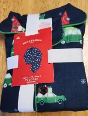 NWT WONDERSHOP TARGET Navy Blue Christmas Vehicles 2 pc PAJAMAS 12 mo OR 18 mo