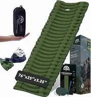 GearDoctors® Ether Ultralight Sleeping Pad 17.5oz – Compact Camping Air Mattress – Inflatable Sleeping Mat for Backpacking, Hiking, Tent, Outdoor Travel