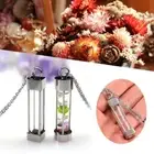Wishing Bottle Necklace Essential Oil Ashes Hair Flower Perfume Vial Pendant