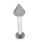 (1pc) 14g Labret Lip Ring With Spike Top Surgical Steel, Nickle Free (TLL14/3)