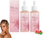 Sunless Tanning Drops for Face & Body –Gradual Self Tan Serum, With Hyaluronic AcidVegan Hydrating Formula for Smooth, Radiant Skin for All Skin Types (3 pcs) (2 Pcs)
