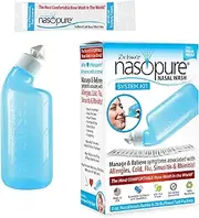 Dr. Hana’s Nasopure the “Nicer Neti Pot” | System Kit | 8 Ounce Bottle With 20 Buffered Salt Packets | Allergy and Congestion Relief Nasal Wash
