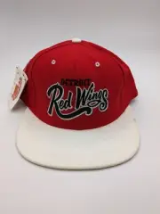 Vintage Detroit Red Wings Hat Cap American Needle New Snap Back Script 90s NHL