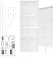 ZLHETWT Over The Door Hanging Organizer, Stuffed Animal Holder, Over Door Storage Bag, Multipurpose Stuffed Toy Storage for Bedroom Closet Doll (white)