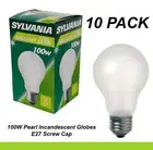 10 x 100W Incandescent Light Globes Bulbs E27 Screw ES Warm White Dimmable Pearl
