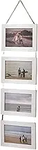 4 x 6 Inch Decorative Solid Wood Picture Frame Set with Hemp Rope Combination Wall Mount Hanging Style, Wall-Mounted Collage Frame for Home Decor