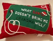 Christmas Pillow St. Nicholas Square 9x13 Grandmother Will Bring Me