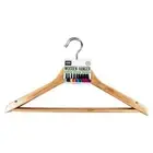Swivel Home Master® Coat Hangers Wooden Hook Hanging Rod Anti-Slip Notches