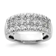 1.50ct. CZ Solid Real 14K White Complete Pave Wedding Wedding Band Ring