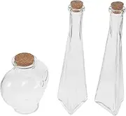 Alipis 3Pcs Heart Prismatic Glass Wishing Bottle Decorative Landscape Container for Weddings Sand Ceremonies and Safe Glass Craft Storage Bottles