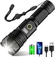 High-Lumen Rechargeable Flashlight with LCD Display