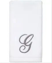Avanti Script Monogram Cotton Fingertip Towel Lotion Pump 3-Pc. Gift Box Set "G"