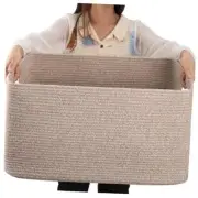 75L Large Blanket Basket, Woven Blanket Storage 22”x17”x12” Brown variegated