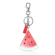3PC Creative Gift Fruit Charm Series Tassel Keychain Bag Pendant Style:Watermelon