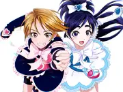 Anime girls futari wa pretty cure magical black white Playmat Gaming Mat Desk