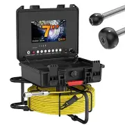 20m Sewer Pipe Inspection Camera Drain Sewer Pipeline Industrial Endoscope 7''