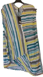 Beautiful Taking Shape Sz M (18) Gelato Stripe Polyester/Modal Tunic Rrp $119.95