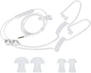 Air Tube Earphones, Acoustic Mobile Phone Double Spiral Headphone Anti Radiation Earpiece Throat Mic Noise Cancelling Earbuds 3.5mm for Most Smart Phones