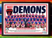 Framed 2022 MELBOURNE DEMONS AFL Poster - 62cm x 44.5cm x 3cm