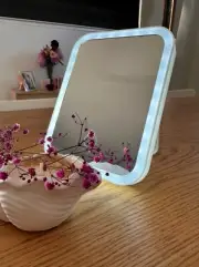 Rechargeable LED makeup mirror Foldable Portable Small LED Travel vanity Mirror