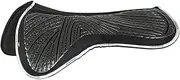 Acavallo 3D Spacer Fabric Lining Withers Free Gel and Memory Foam Close Contact Half Saddle Pad, Large, Black, Horse Equipment Accessories