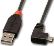 Lindy 2m USB 2.0 A/Micro B 90 Deg M/M Cable A Micro-USB B Black