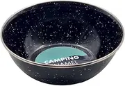 schone Camping Enamel Bowl – 15cm Speckled Grey Enamel Bowl with Metal Rim – Heat Resistant Outdoor Bowl for Camping, Hiking & Campfires