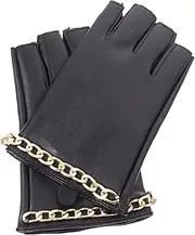 [TINEASUR] Rivet Gloves Halloween Party Gloves Summer Fingerless Gloves Breathable Touchscreen Gloves Fingerless Gothic Gloves Mittens Half Gloves Women Goth Gloves Pu Black