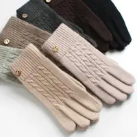 在飛比找ETMall東森購物網優惠-觸控單層防寒簡約手套女式羊毛線