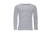 SOLS Mens Marine Long Sleeve Stripe T-Shirt (White/Navy) - UTPC2579