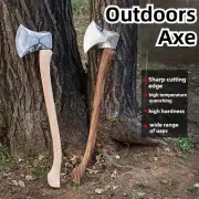 Long Best Felling Axe Wooden Wood Handle Tree Logging Forestry Chopping Mountain