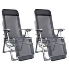 vidaXL Folding Garden Chairs 2 pcs Aluminium and Textilene Grey 2BB