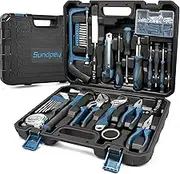 Sundpey Tools Set 140Pcs Portable House Hand Tool Sets Household Basic Beginner Tool Kit Box Complete Solid Storage Case Perfect for Men Homeowner General Home Apartment Office College Dorm Repair