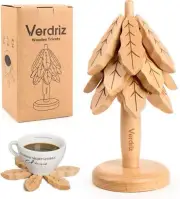 Wooden Trivets for Hot Dishes, Hot Pot Holder for Kitchen, Foldable Tree Coaster