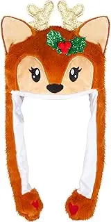 YOYTOO Plush Novelty Animal Hat with Ears Moving Jumping Pop Up Beating Plush Dress Up, One Size Fits All Adults & Children