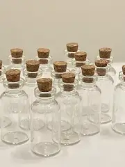 Miniature Glass Cork Plug/Lid/Top Bottles Containers (14) Crafter's Square New