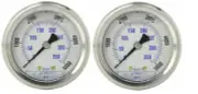 2 PACK LIQUID FILLED PRESSURE GAUGE 0-5000 PSI, 2" FACE, 1/4" BACK MOUNT