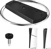 Vertical Stand for PS5 Slim/PS5 Pro/PS5 Disc & Digital Console, Metal Upright Base Stand Holder for PS5 Accessories with Anti-Slip Pad and Screw, Black