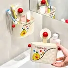 Plastic Suction Cup Face Towel Storage Basket Sundries Storage Holder for Home