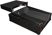 Prox XS-M12LTBL Black on Black Mixer ATA300 Flight Hard Case for 12" Mixers with a Sliding Laptop Shelf and a Industrial Recessed Butterfly Twist Locklatch