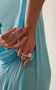 [Yvonne Leon] 9K Yellow Gold, Diamond And Pearl Ring