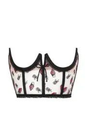 HOT! For Love & Lemons VS ROSIE ICE CREAM BOX BOW CORSET TOP BRA M L BLACK NEW