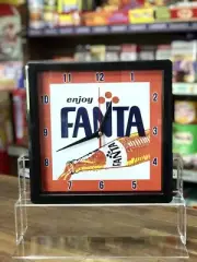 FANTA Milk Bar Wall Clock 25cm Square Vintage Retro Diner Decor Or Man-Cave