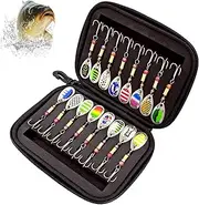 Fishing Lures Kit | Saltwater Bait with EVA Bag - Sequins Freshwater & Saltwater 16-Pack Tackle Boxes Rigs for Bass Walleye Trout