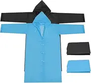 [uxcell] Rain Ponchos for Adults, 2 Pack Lightweight Reusable EVA Impermeable Rain Coat Waterproof Rain Jacket for Men and Women, Black, Blue